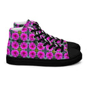 shoes - high top canvas-Nature Victoria Island Dahlias High Top Canvas Shoes for Men - black soles-12-images on me