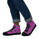 shoes - high top canvas-Nature Victoria Island Dahlias High Top Canvas Shoes for Men - black soles-16-images on me