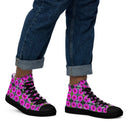 shoes - high top canvas-Nature Victoria Island Dahlias High Top Canvas Shoes for Men - black soles-17-images on me
