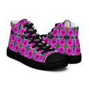 shoes - high top canvas-Nature Victoria Island Dahlias High Top Canvas Shoes for Men - black soles-2-images on me