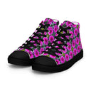 shoes - high top canvas-Nature Victoria Island Dahlias High Top Canvas Shoes for Men - black soles-4-images on me