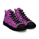 shoes - high top canvas-Nature Victoria Island Dahlias High Top Canvas Shoes for Men - black soles-5-images on me