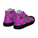 shoes - high top canvas-Nature Victoria Island Dahlias High Top Canvas Shoes for Men - black soles-7-images on me