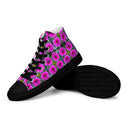 shoes - high top canvas-Nature Victoria Island Dahlias High Top Canvas Shoes for Men - black soles-8-images on me