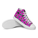 shoes - high top canvas-Nature Victoria Island Dahlias High Top Canvas Shoes for Men - white soles-10-images on me