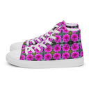 shoes - high top canvas-Nature Victoria Island Dahlias High Top Canvas Shoes for Men - white soles-11-images on me