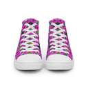 shoes - high top canvas-Nature Victoria Island Dahlias High Top Canvas Shoes for Men - white soles-13-images on me