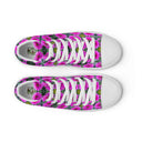 shoes - high top canvas-Nature Victoria Island Dahlias High Top Canvas Shoes for Men - white soles-14-images on me