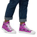 shoes - high top canvas-Nature Victoria Island Dahlias High Top Canvas Shoes for Men - white soles-15-images on me