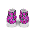 shoes - high top canvas-Nature Victoria Island Dahlias High Top Canvas Shoes for Men - white soles-2-images on me