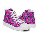 shoes - high top canvas-Nature Victoria Island Dahlias High Top Canvas Shoes for Men - white soles-3-images on me