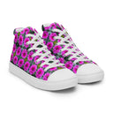 shoes - high top canvas-Nature Victoria Island Dahlias High Top Canvas Shoes for Men - white soles-7-images on me