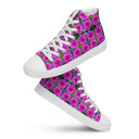 shoes - high top canvas-Nature Victoria Island Dahlias High Top Canvas Shoes for Men - white soles-8-images on me