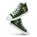 shoes - high top canvas-Vibe: Historic Scottish Highland Castle Garden Hedge and Flowers High Top Canvas Shoes for Women-1-images on me