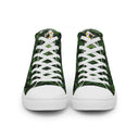 Vibe: Historic Scottish Highland Castle Garden Hedge and Flowers High Top Canvas Shoes for Women - images on me