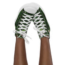 Vibe: Historic Scottish Highland Castle Garden Hedge and Flowers High Top Canvas Shoes for Women - images on me