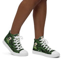 Vibe: Historic Scottish Highland Castle Garden Hedge and Flowers High Top Canvas Shoes for Women - images on me