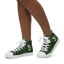 Vibe: Historic Scottish Highland Castle Garden Hedge and Flowers High Top Canvas Shoes for Women - images on me