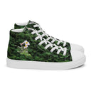 Vibe: Historic Scottish Highland Castle Garden Hedge and Flowers High Top Canvas Shoes for Women - images on me