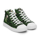 Vibe: Historic Scottish Highland Castle Garden Hedge and Flowers High Top Canvas Shoes for Women - images on me