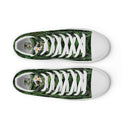 Vibe: Historic Scottish Highland Castle Garden Hedge and Flowers High Top Canvas Shoes for Women - images on me