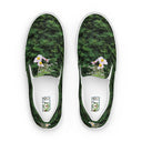 shoes - slip-on canvas-Vibe: Historic Scottish Highland Castle Garden Hedge and Flowers Slip-on Canvas Shoes for Women-2-images on me