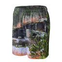 shorts - mesh (long)-Explore: Georgia's Granite Sentinel Unisex Mesh Shorts-1-images on me