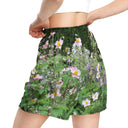 shorts - mesh (long)-Nature: Historic Scottish Highland Castle Garden Flowers Unisex Mesh Shorts-15-images on me