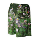 shorts - mesh (long)-Nature: Historic Scottish Highland Castle Garden Flowers Unisex Mesh Shorts-2-images on me
