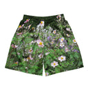 shorts - mesh (long)-Nature: Historic Scottish Highland Castle Garden Flowers Unisex Mesh Shorts-4-images on me