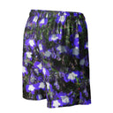 Right back view of ghost model in unisex mesh shorts featuring Castle Lobelias floral print captured at Dromoland Castle, County Clare, Ireland