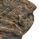 Close-up view of unisex mesh shorts with breathable mesh and all-over Cliffs of Moher rock-layer pattern (Nature’s Pattern)