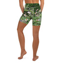 Nature: Historic Scottish Highland Castle Garden Flowers Yoga Shorts - images on me