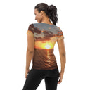 tee - athletic-Explore: Florida Sunrise Athletic Tee for Women-2-images on me