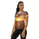 tee - athletic-Explore: Florida Sunrise Athletic Tee for Women-3-images on me