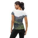 tee - athletic-Explore: Scotland's Highland Hills Athletic Tee for Women-2-images on me
