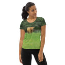 tee - athletic-God's Creatures: Highland Cattle Athletic Tee for Women-1-images on me