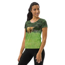 tee - athletic-God's Creatures: Highland Cattle Athletic Tee for Women-4-images on me