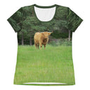 tee - athletic-God's Creatures: Highland Cattle Athletic Tee for Women-5-images on me