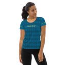 tee - athletic-Sports Talk: Wanna Play Tennis Rackets Athletic Tee for Women (black rackets)-1-images on me