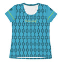 Sports Talk: Wanna Play Tennis Rackets Athletic Tee for Women (black rackets) - images on me