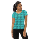 tee - athletic-Sports Talk: Wanna Play Tennis Rackets Athletic Tee for Women (black rackets)-17-images on me