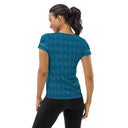 tee - athletic-Sports Talk: Wanna Play Tennis Rackets Athletic Tee for Women (black rackets)-2-images on me