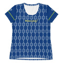 Sports Talk: Wanna Play Tennis Rackets Athletic Tee for Women (white rackets) - images on me