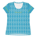 Sports Talk: Wanna Play Tennis Rackets Athletic Tee for Women (white rackets) - images on me
