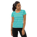 Sports Talk: Wanna Play Tennis Rackets Athletic Tee for Women (white rackets) - images on me