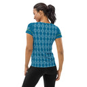 Sports Talk: Wanna Play Tennis Rackets Athletic Tee for Women (white rackets) - images on me