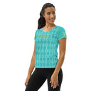 Sports Talk: Wanna Play Tennis Rackets Athletic Tee for Women (white rackets) - images on me