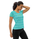 Sports Talk: Wanna Play Tennis Rackets Athletic Tee for Women (white rackets) - images on me