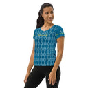 Sports Talk: Wanna Play Tennis Rackets Athletic Tee for Women (white rackets) - images on me